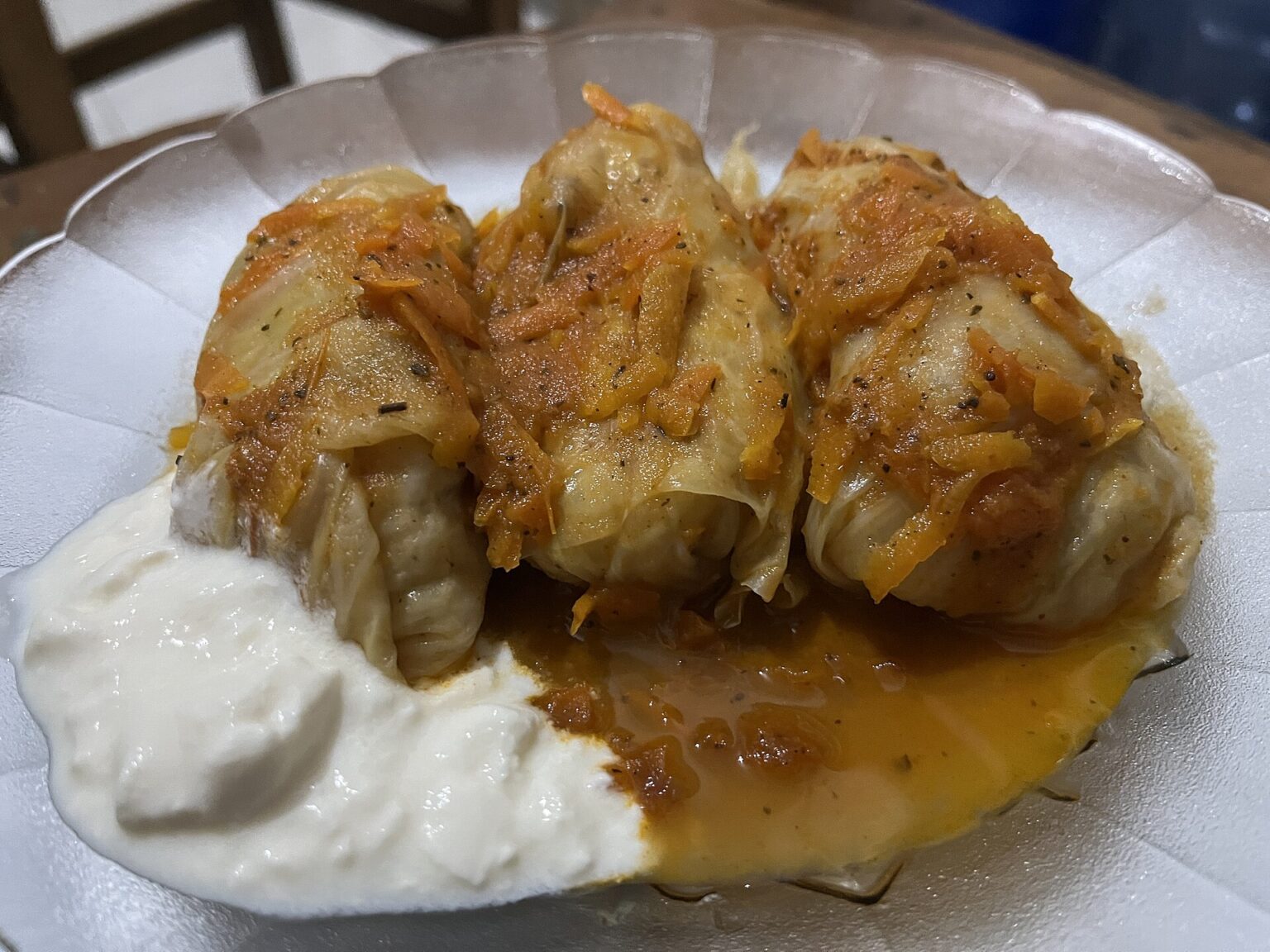 ゴルブツィ。スメタナをかけて、崩しながら食べる