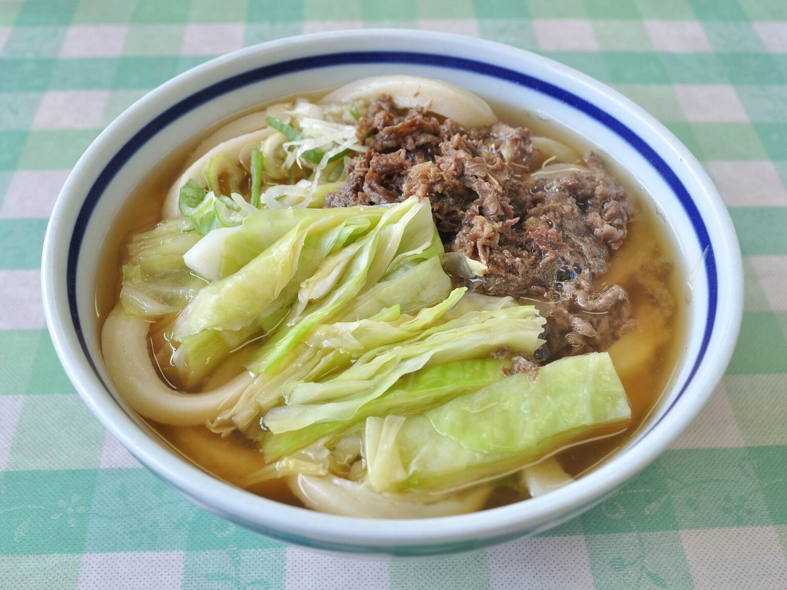 キャベツと肉のうどん