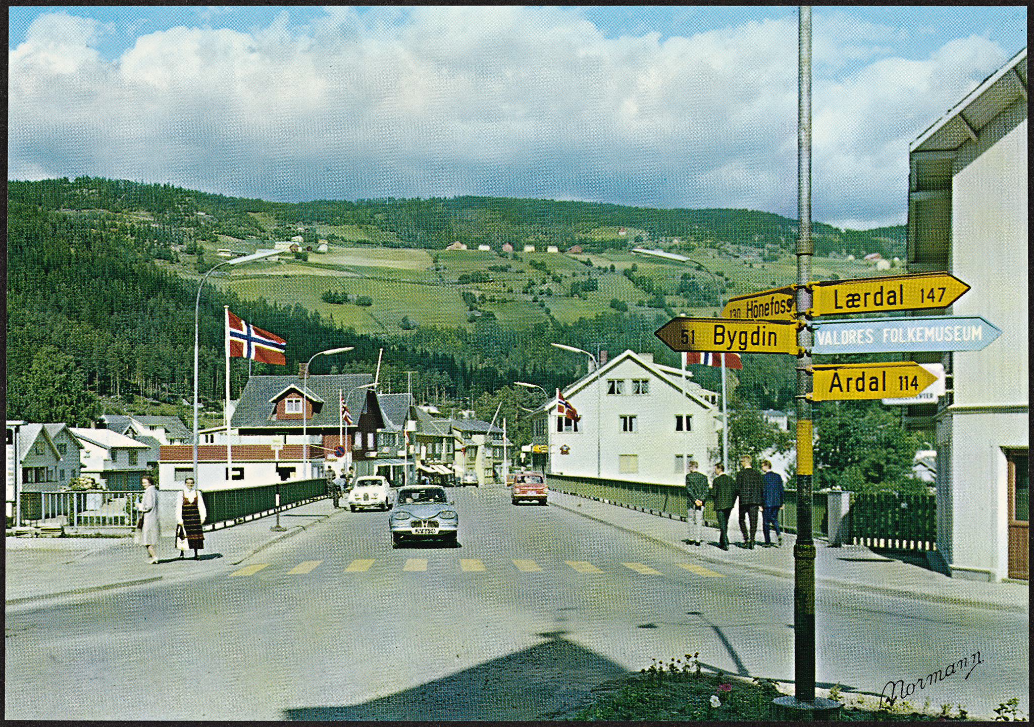 1965年頃のノルウェー・ヴァルドレス地方ファーゲルネスの街並み