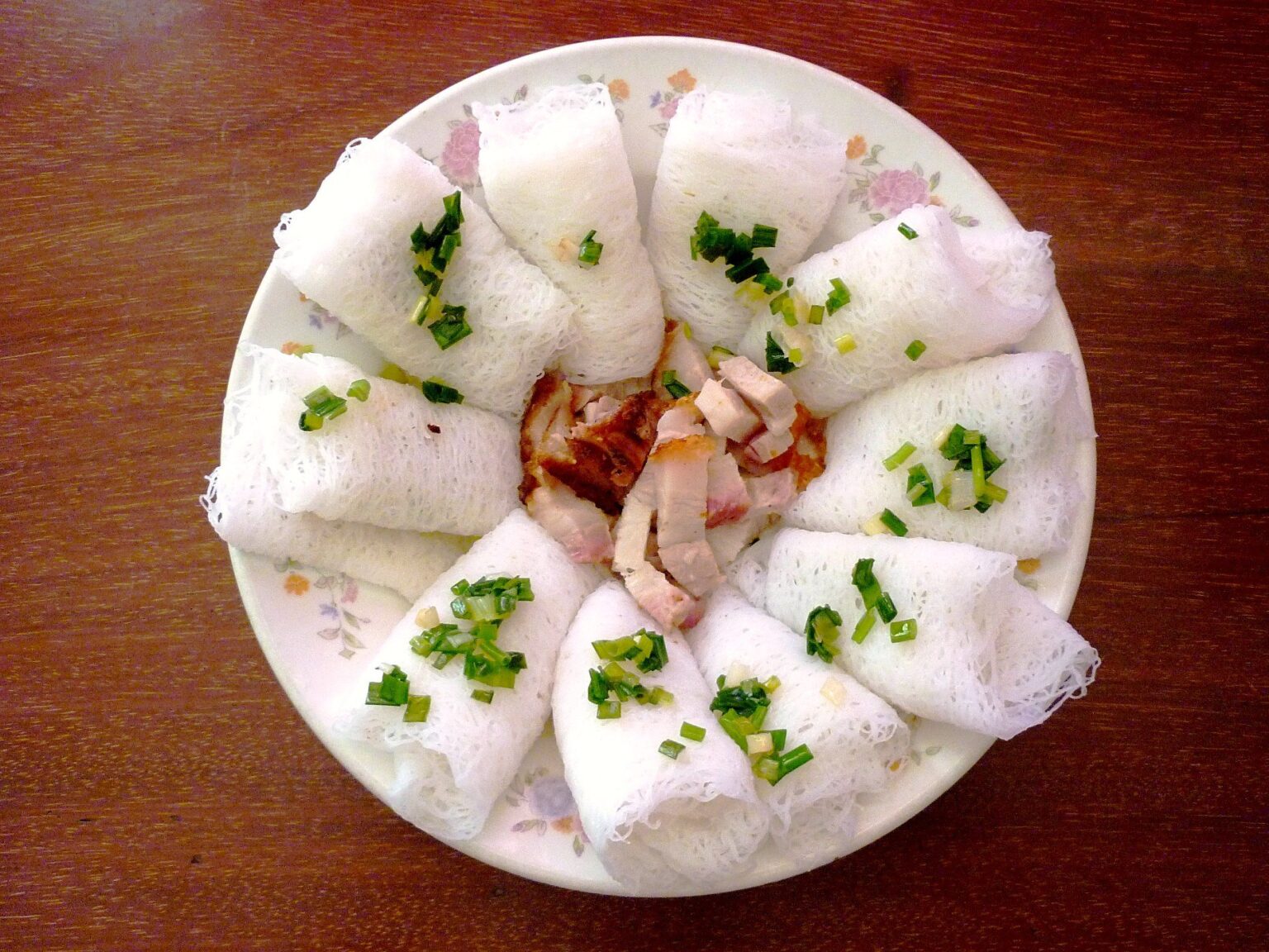 bánh hỏi（極細米麺の束）にネギ油（2011年）
